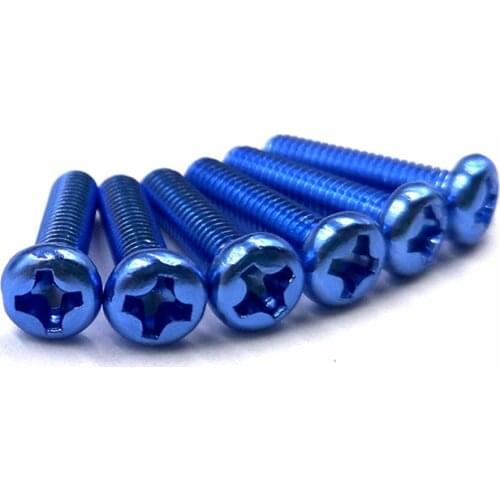 M4 Aluminum Alloy color Phillips Screws Round Head Bolts Cross Slot Screw Bolt Royal blue