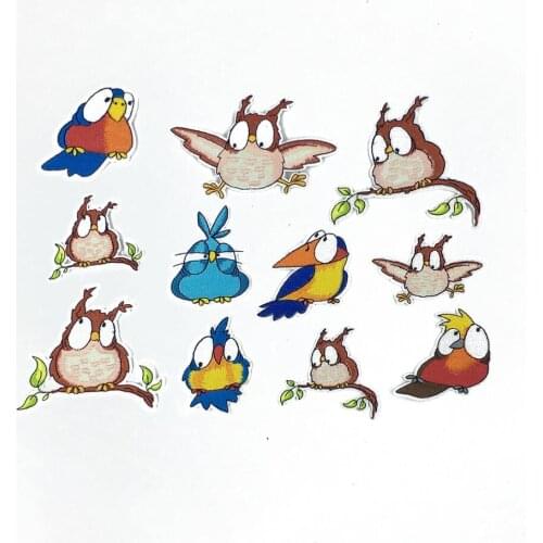 Cartoon Bird Patch Embroidery Hot Melt Adhesive Sticker DIY Decorative Clothes Pants Ironing Applique Clothing Accessories