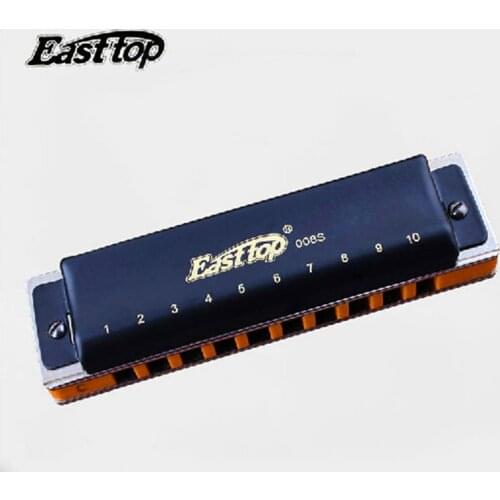 Easttop 10 Holes Blues Harmonica Diatonic Armonica T008S Musical Instruments Mouth Ogan Professional Playing Blues Harmonica