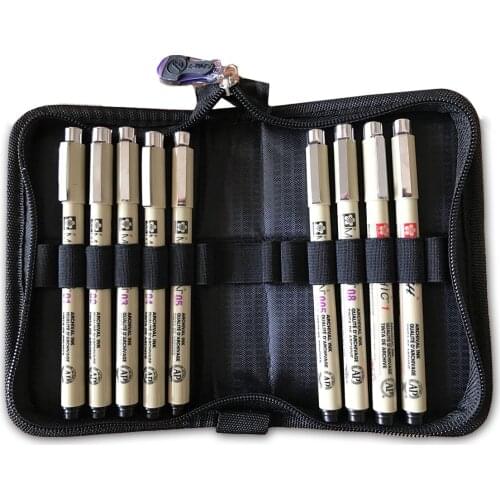 Sakura Liner Pen Pigma Micron Fineliners Set with Storage Case Black Fine Pen Waterproof Drawing Pens Sektch Marker Art Supplies
