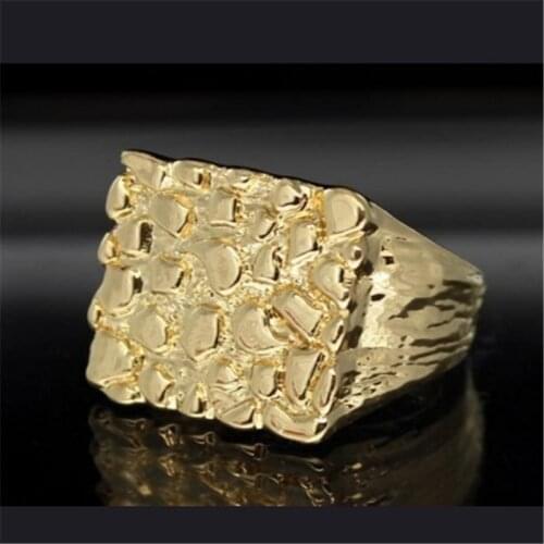 New Jewelry Hollowed-out Ring Electroplating Protection Wear Resistant Mens Ring Personality Uneven Bumpy Rings