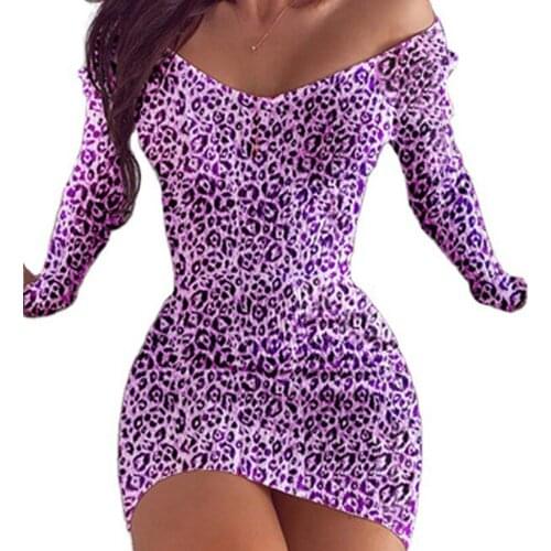 Robellii 2021 Autumn Long Sleeve Pencil Dress Leopard Print Sexy Bodycon Dresses Women Vestidos Plus Size Clothing