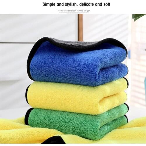 30x30/40/60CM Car Wash Microfiber Towel Car Cleaning Drying Cloth Hemming Car Care Cloth Detailing Car Wash Blue Towel