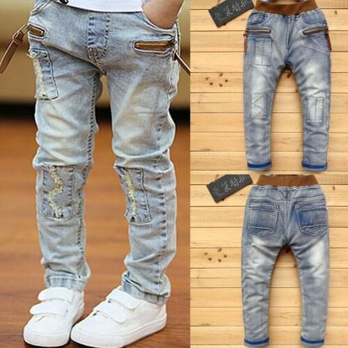 Size 5-13Y Kids Boys Clothes Skinny Jeans Classic Kids Pants Children Denim Clothing Trend Long Bottoms Baby Boy Casual Trousers