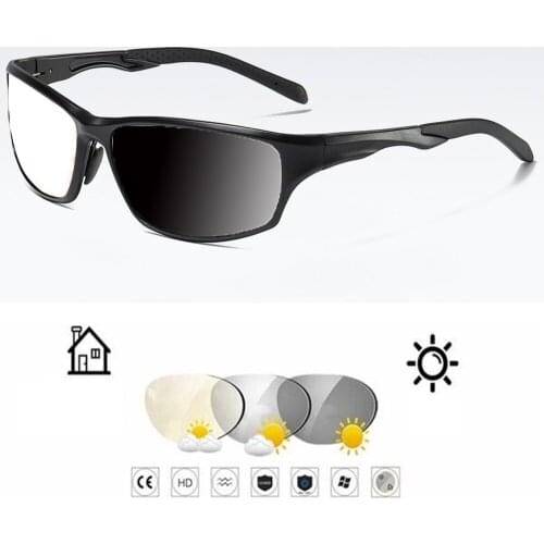 Al-mg Spring Hinge Sports Full-rim Photochromic Grey Reading Glasses +0.75 +1 +1.25 +1.5 +1.75 +2 +2.25 +2.5 +2.75 To +4