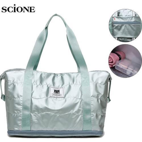 Dry Wet Gym Bag Fitness Travel For Women Men Training Sports Tas Gymtas Dac De Sport Outdoor Glitter Swim Winter Bag Gym XA263A