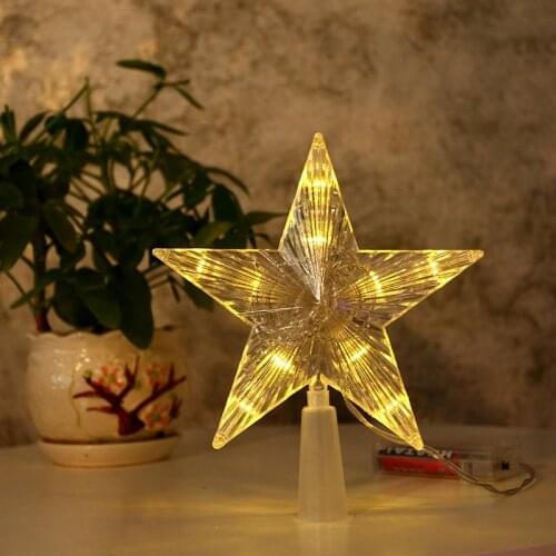 Led Lights Decoration Five-pointed Star Xmas Tree Top Fairy Lights Led New Year Christmas Decoration for Home Room Decor Garland