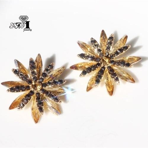 YaYi Jewelry Fashion Multi Glass Rhinestone Dangle Crystal Earring Girls Lady Womens long Ear Studs Hoop Gem Earrings Gift