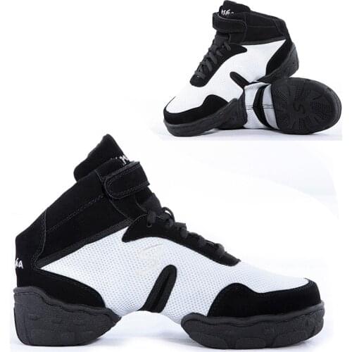 Modern Jazz Dance Shoes Women Increase Mesh Dance Sneakers For Females Ballroom Dancing Shoes Ghost Step Dancer Soft Bottom