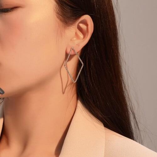 Stars Hearts Beads Rhombus Circles Round Tassel Women Golden Alloy Metal Dangle Earrings & Drop Earrings 6pairs/set