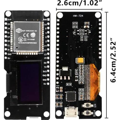 0.96" OLED ESP-WROOM-32 ESP32 Display 2.4GHz WiFi Bluetooth Dual Mode Development Board Display for Arduino