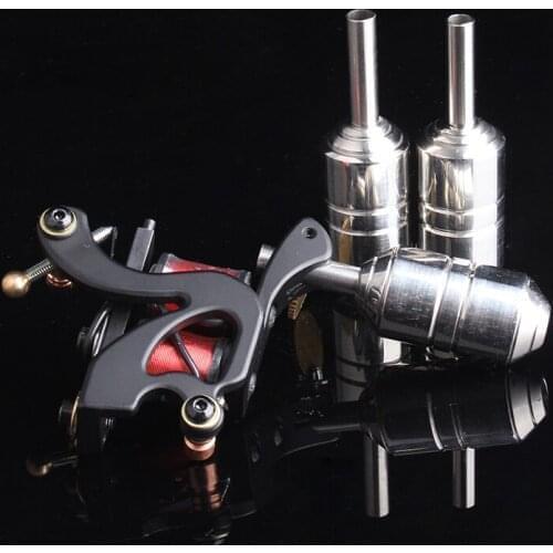 1PCS 25MMStainless Steel Tattoo Grip With Back Stem Professional Tattoo Machine Grips Tattoo Tubes Tips Tool Free Shipping