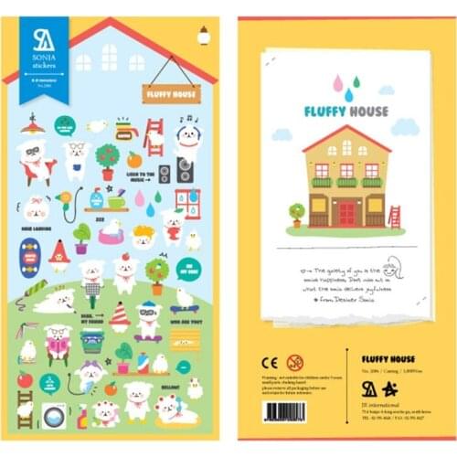 1 Pc Cute Fluffy Dog Pet Sticker DIY Scrapbooking Diary Stickers Journal Decoration Gift Stationery