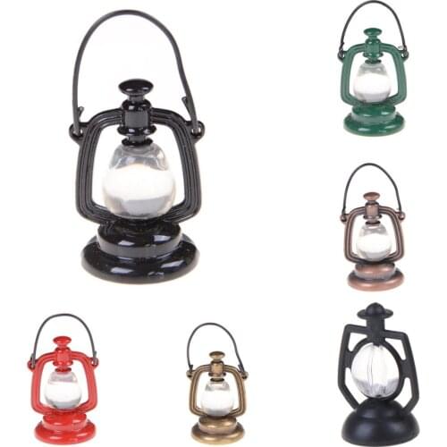 1pcs Mini Doll House Lamps Decor Accessories Dollhouse Furniture 1:12 Miniature Table Candlestick Retro Kerosene Lamp