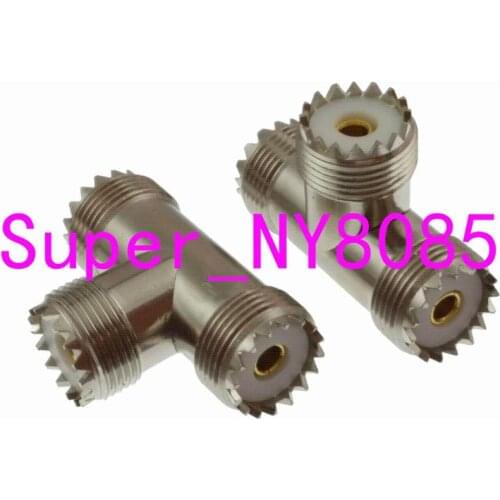 10pcs Adapter converter SO239 UHF female to 2x SO239 female Jack T Splitter