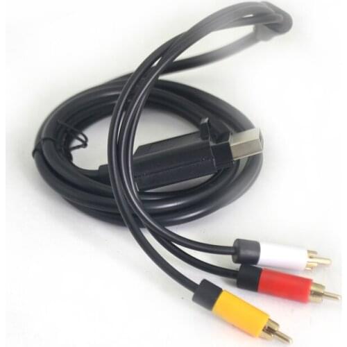100PCS 2019 New 1.8M Audio Video AV RCA Video Composite Cable for Xbox 360 Slim for Xbox 360