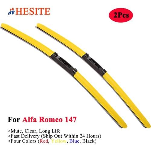 HESITE Colorful Winshield Wiper Blades For Alfa Romeo 147 Car Model Accessories Patrs 2Pcs Front Window Screen Wipers Red Yellow