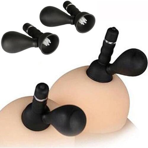 2pc Sex Vibrating Nipple Sucker Breast Pump Nipple Enlargement Vibrator Pussy Clitoris Stimulator Women Nipple Massager Sex Toys