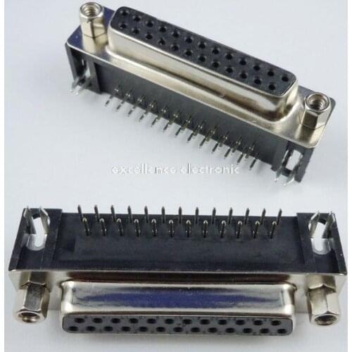 5 Pcs D-SUB 25 Pin Female Right Angle PCB Connector 2 Rows