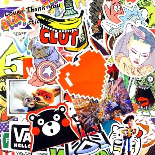 5000pcs Stickers Mix Style Funny Cartoon Decal Fridge Doodle Snowboard Luggage Decor Jdm Brand Car Bike Toys DHL/UPS/SHUNFENG