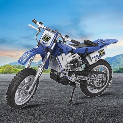 54DF High-tech Off-road Motorcycle Building Assembly Blocks, Early Education Construction Kit Toy for Age 7+ Kids