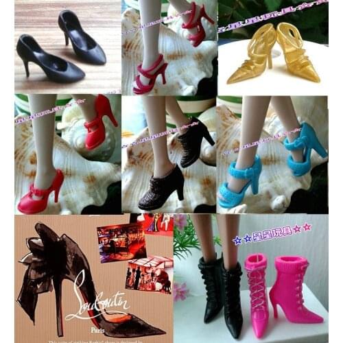 1/6 Doll Accessories Fashion Sneaker Flat Shoes Genuine Sandals Shoeshigh-heeled shoes for Barbie Doll Shoes