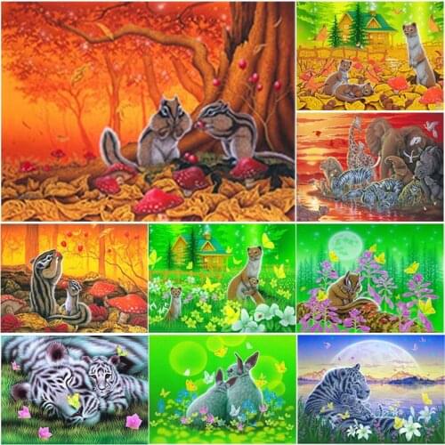 New 5D DIY Diamond Painting Cute bunny Diamond Embroidery Animal Cross Stitch Crafts Full Square Round Drill Home Decor Art Gift