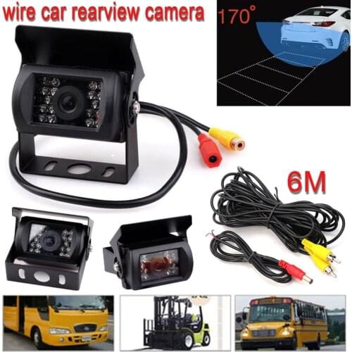 Bus Trailer Night Vision Car Rear View Reverse Camera Truck 12V-24V Parking reverse 18LED with RCA connector to monitor/DVD