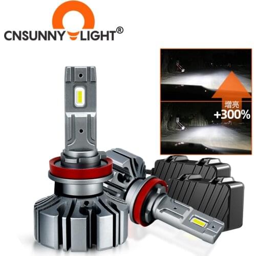 CNSUNNYLIGHT 70W 16000LM H11 H8 HB4 9006 H7 HB3 9005 Fanless Led Car Fog Light Bulb 12V 6000K Canbus Auto Led Headlight Lamp