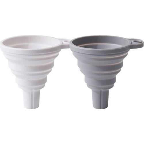 Eco-Friendly Silicone Funnel Folding Small Number Retractable Household Oil Large Diameter Oil Leak Kitchen Water Funnel