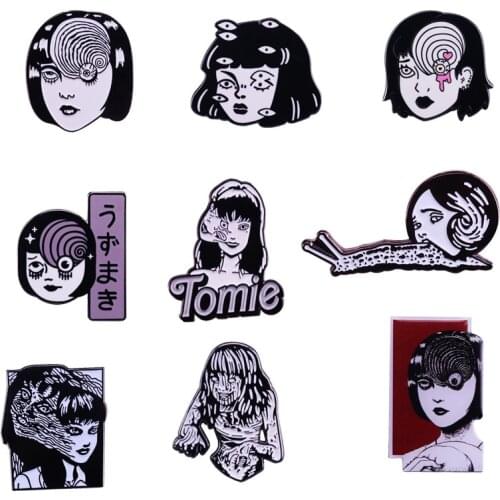 Junji Ito Uzumaki enamel pin Japanese horror mangaka works inspired brooch