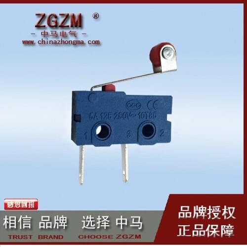 HWEXPRESS 50PCS Switch ZW12-N-1 Copper Point 5A Blue Long Foot Type Bring Rolling Wheel 3 Foot