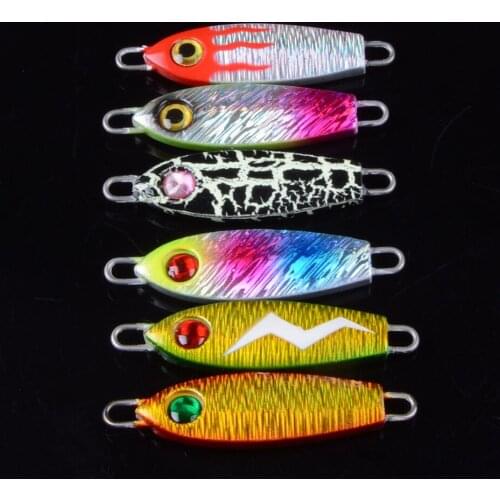 6pcs 6cm 24.5g Artificial Bait Lead Fish Sea Bass Fishing Lure Metal Cast Jig Spoon Shore Casting Jigging Tackle Pesca 3D Eyes