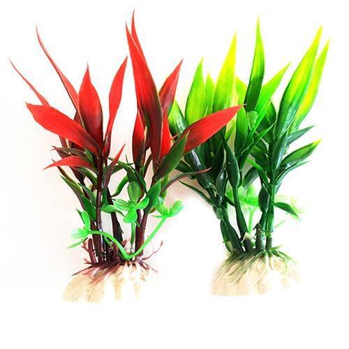 Artificial Red Green Harmless Plastic Plant Grass for Aquarium Fish Tank Landscape Decoration