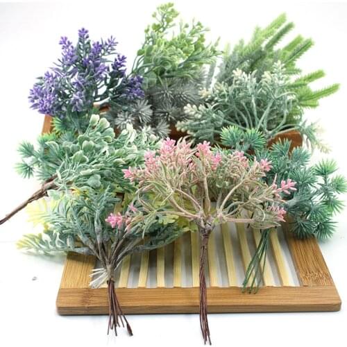 6pcs artificial fake flower fake grass wedding Christmas decoration wreath handmade decoration accessories fake plants