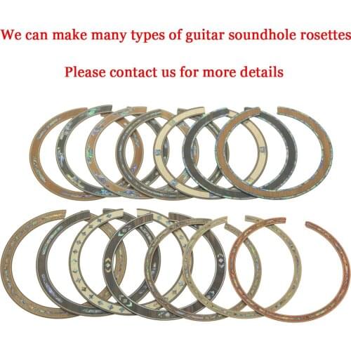 KAISH 110mm diameter Acoustic Guitar Soundhole Sapelli/ Rosewood/ maple/ Mahogany Rosette with Square Abalone Shell Inlay
