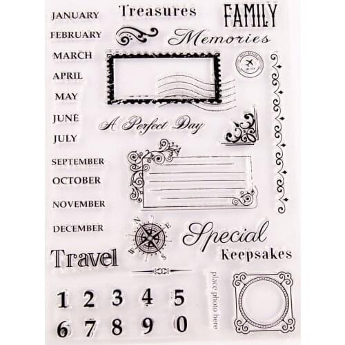 Month Calendar Transparent Silicone Clear Stamp For Scrapbooking DIY Craft Decoration Soft Stamp Kids Stationery