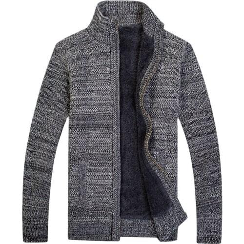 2020 New Fashion Cardigan Mens Casual Knitted Sweater Stand Collar Men Knitted Cardigan Coats Autumn Winter Coat Man Plus Size