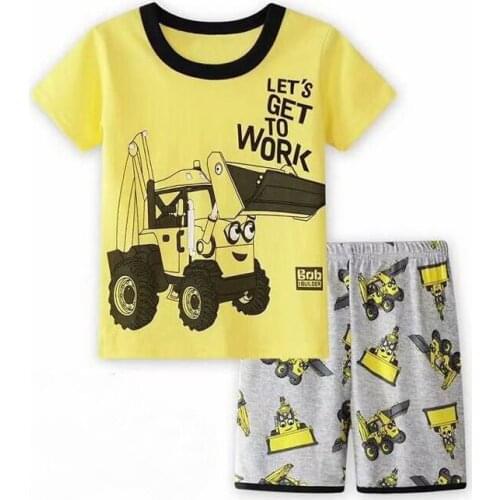 Summer Childrens pajamas Baby Boys Toddler 2PCS Set Super Sleepwear Nightwear Kids Pajamas Set 2-7Y