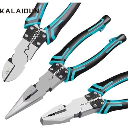 KALAIDUN Multifunctional Pliers Crimping Tool Wire Stripper Industrial Grade Diagonal Long Nose Pliers Set Repair Hand Tools