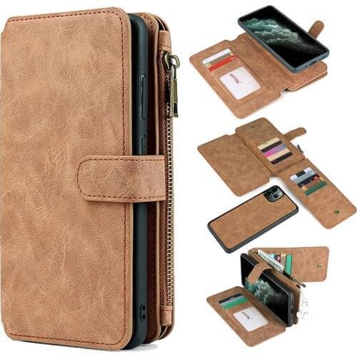 Multi-Functional Leather Retro Wallet Case For iPhone SE 2020 11 Pro XR X XS Max 6 6S 7 8 Plus Card Slot Holster Phone Bag Pouch