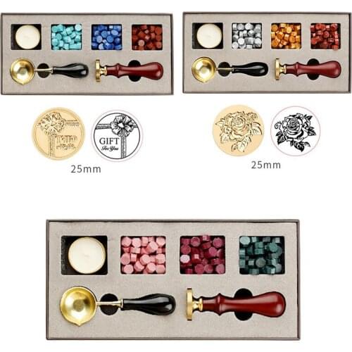 Plant Seal Flower Seal Wax Fire Lacquer Seal Set Lacquer Wax Grain Gift Box Invitation Card Sealing Wax Scrapbooking Stamps Wax