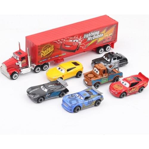 Disney Cars 3 Lightning Mcqueen Pixar Toy Cars Set Jackson Storm Ramirez 1:55 Diecat Vehicle Alloy Cars Boys Christmas Gift