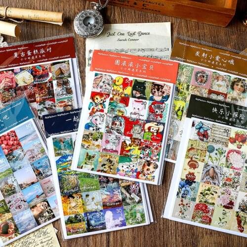 10sheets/lot Kawaii Stationery Stickers Retro Postman Diary Planner Decorative Mobile Stickers Scrapbooking DIY Craft Stickers