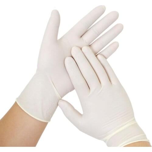 100PCS Disposable Latex Gloves-Powdered Food Grade Anti-static Gloves For BBQ Cleaning Restaurant Cooking Kitchen Accessories
