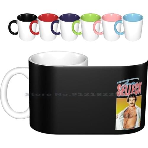 Sexy Tom Selleck 80s Aesthetic Design Ceramic Mugs Coffee Cups Milk Tea Mug Tom Selleck 80s Kid 80s Retro 80s Tv Acid Washed