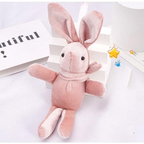 Plush Toy Wishing Rabbit Linen Pendant Keychain 21CM Rabbit Doll Wedding Birthday Party Decoration for Kids Christmas Gift