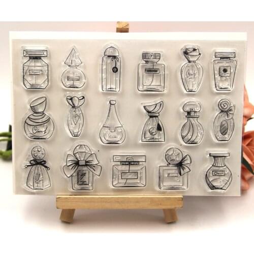 ZFPARTY Perfume Bottles Transparent Clear Silicone Stamp for DIY scrapbooking/photo album Decorative card making