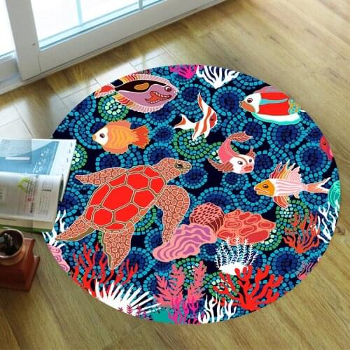 Funny Sea Turtle Carpet Square Anti-Skid Area Floor Mat 3D Rug Non-slip Mat Dining Room Living Room Soft Bedroom Carpet 09