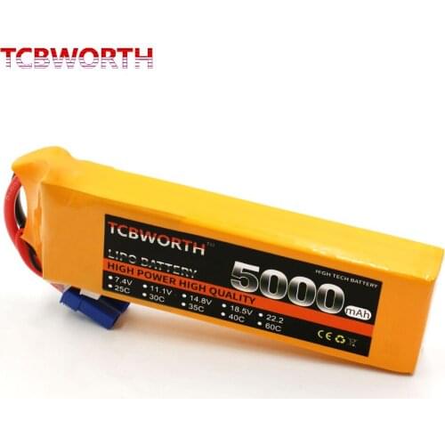TCBWORTH RC Drone LiPo Battery 7.4V 5000mAh 35C 2S For RC Airplane Quadrotor Helicopter AKKU Car Truck Power 2S Batteries Lipo